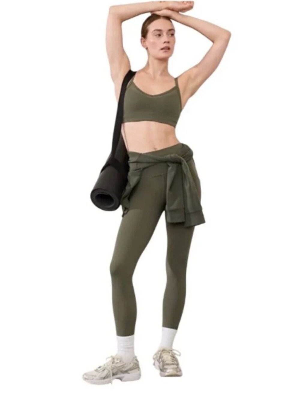 Athleta Salutation Stash Tight Olive Green Legging Size XS #2672